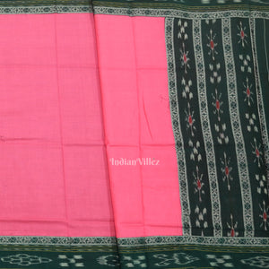 Green Pink Flower Buti Odisha Ikat  Sambalpuri Dress Set & Dupatta
