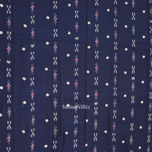 Blue Red Pasapali Bandha Sambalpuri Cotton Dress set & Dupatta