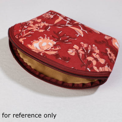 Beige - Sanganeri Block Printing Cotton Toiletry Bags (Set of 3)