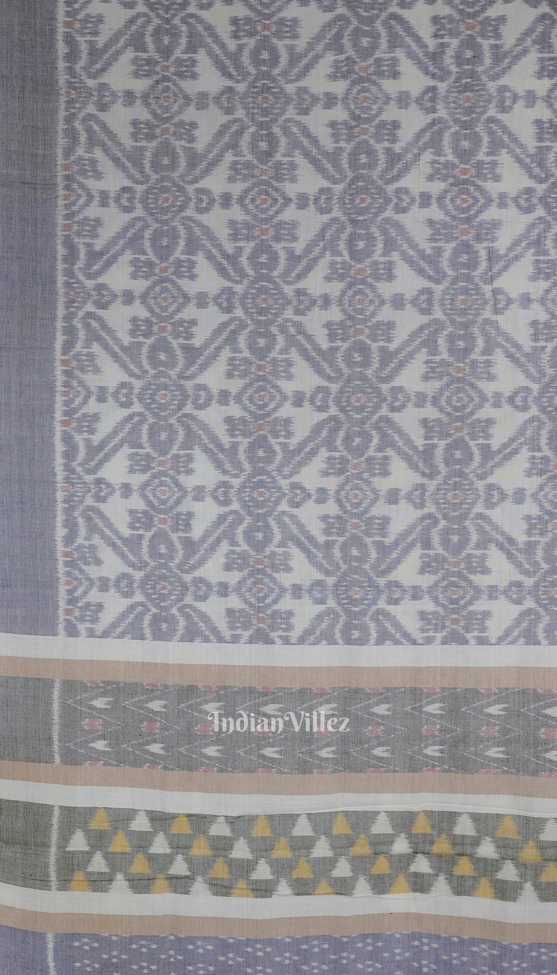Blue White Odisha Ikat Sambalpuri Pure Cotton Saree