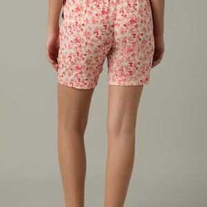 Sleep Shorts - Peach Floral Print