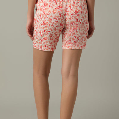 Sleep Shorts - Peach Floral Print
