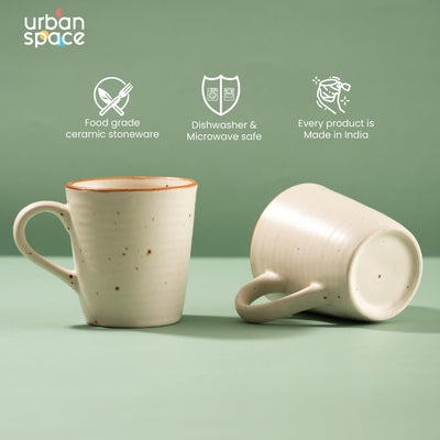 Handmade Ceramic Tea / Coffee Mugs, Set of 2, Natural Beige
