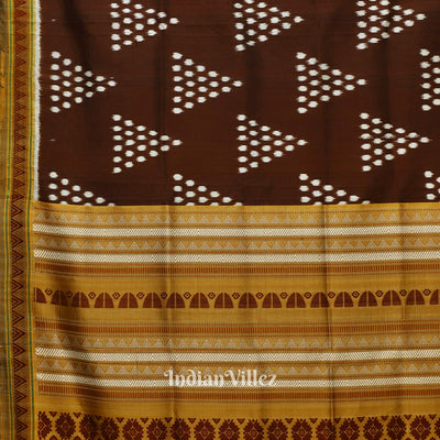 Coffee Jhoti Theme Dongria Border Contemporary Silk Saree