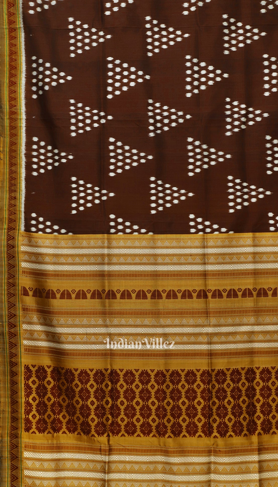 Coffee Jhoti Theme Dongria Border Contemporary Silk Saree
