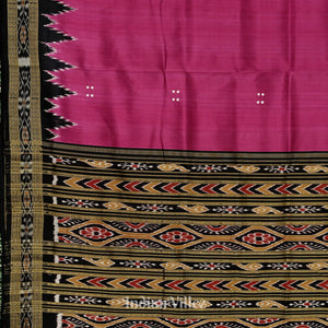 Maroon Butta Design Odisha Ikat Khandua Silk Saree