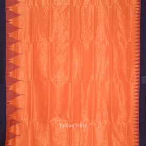 Orange Blue Phoda Kumbha Sambalpuri Cotton Tissue Saree