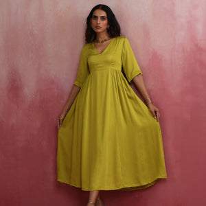 trueBrowns Modal Lime Green Dress