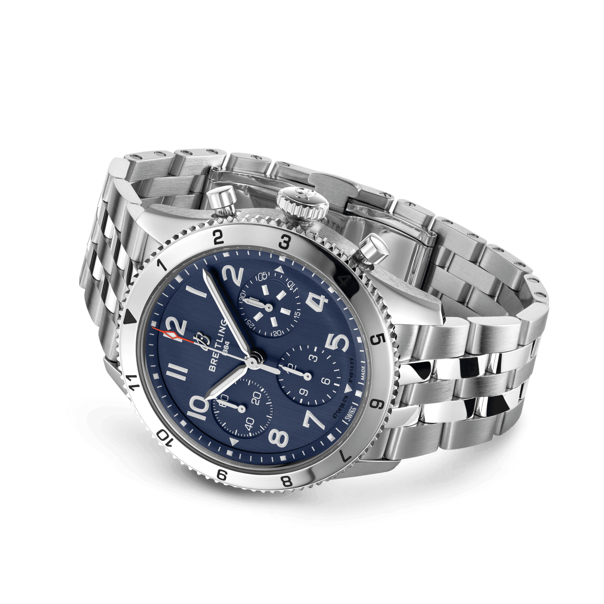 Breitling Classic Avi Chronograph Blue Dial Men 42mm