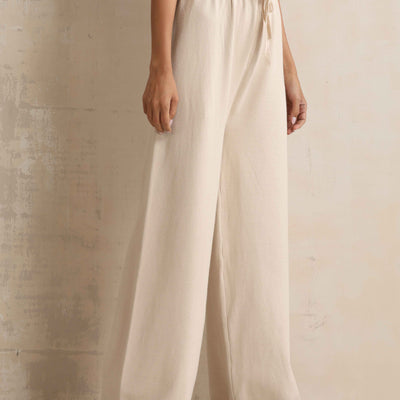 trueBrowns Ivory Woollen Flared Pants