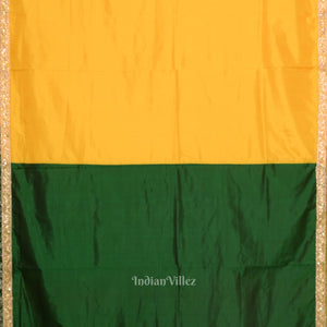 Green Yellow Pure Silk Saree