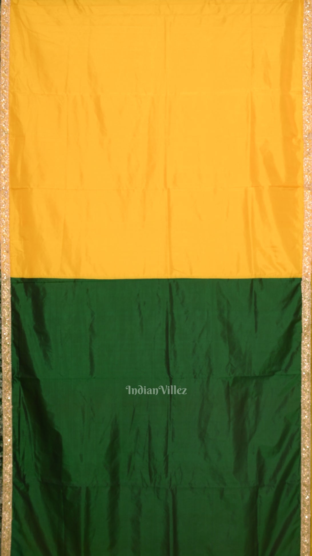 Green Yellow Pure Silk Saree