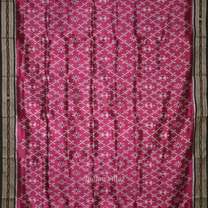 Magenta Pink Tribal Theme Odisha Ikat Khandua Silk Saree