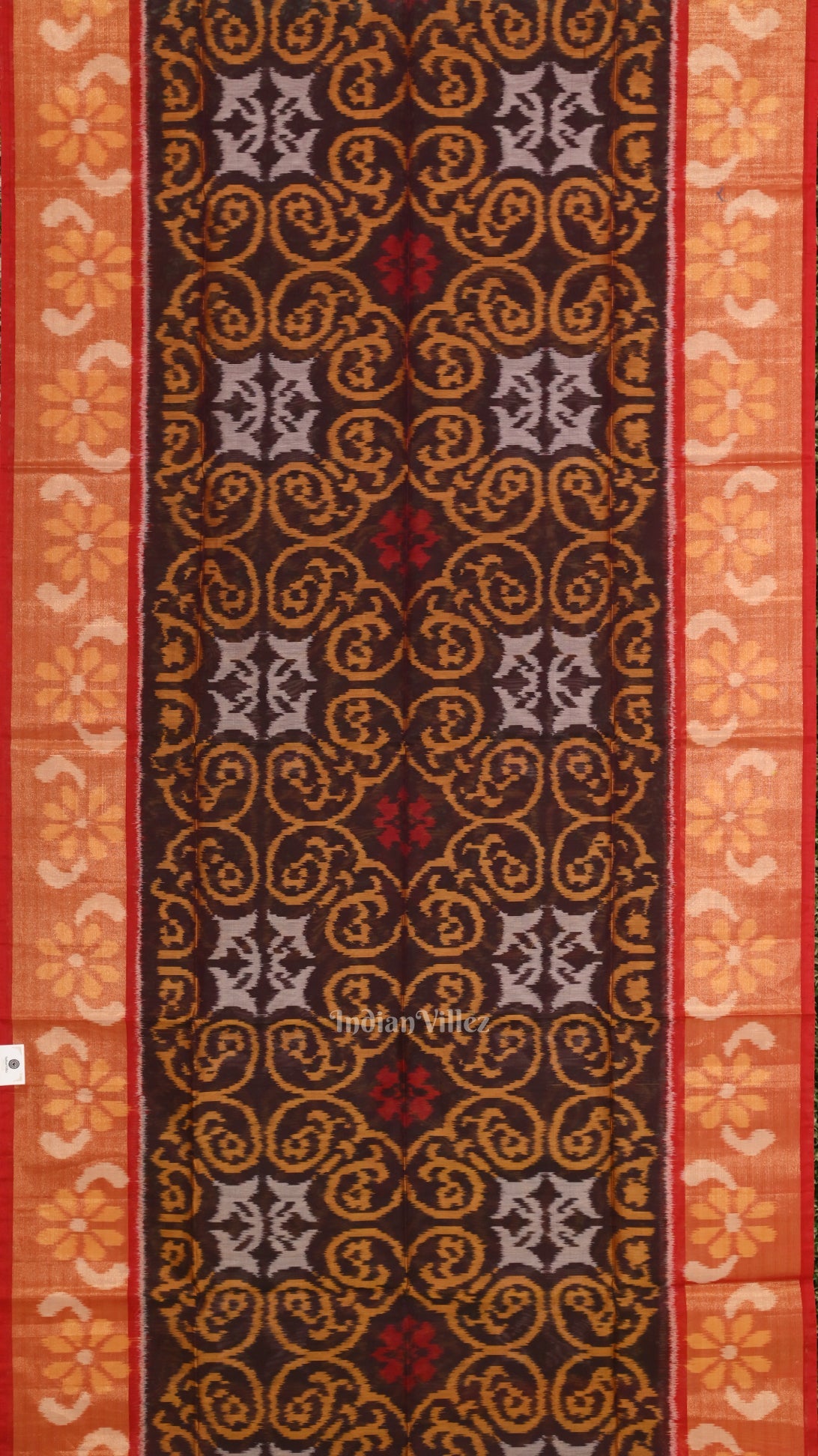 Multicolor Pochampally Ikat Sico (Silk & Cotton) Saree with Zari Border