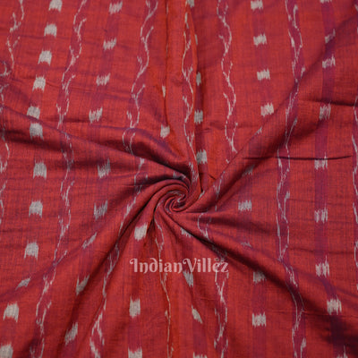 Purple Wine Tipa Design Sambalpuri Ikat Cotton Fabric