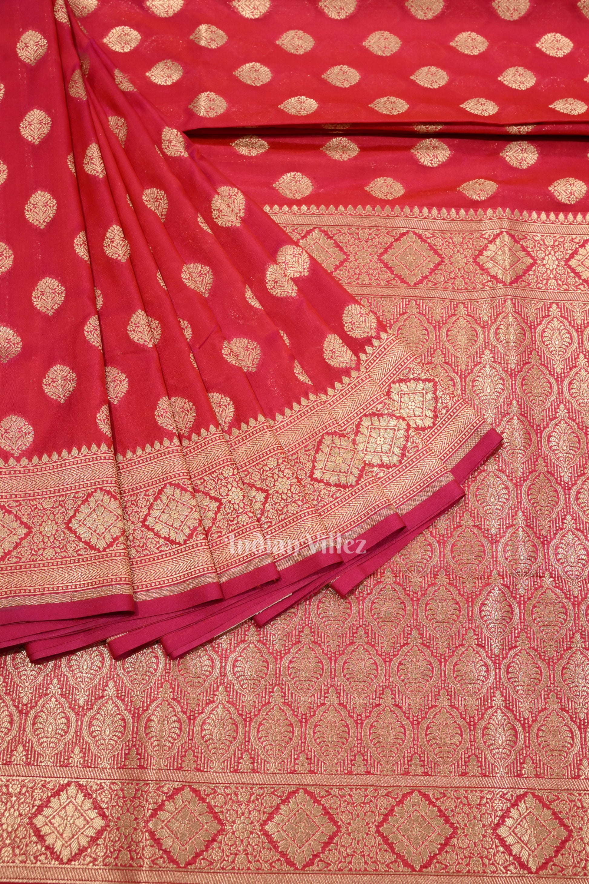 Exclusive Bridal Magenta Pink Soft Pure Mashru Satin Silk Banarasi Saree
