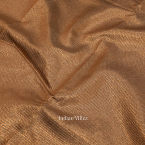 Copper With Silver Work Pure Kanjivaram Tissue Silk Saree