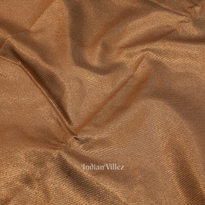 Copper With Silver Work Pure Kanjivaram Tissue Silk Saree