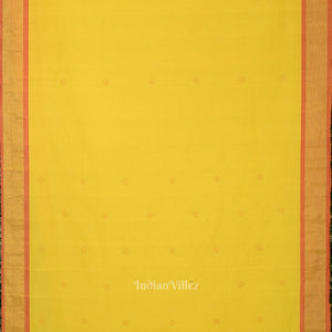 Yellow Butta Design Cotton Paithani Saree