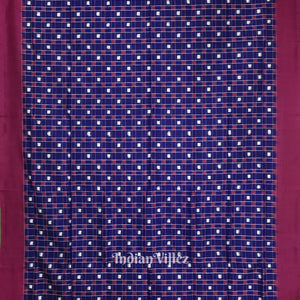 Blue Box Design Contemporary Sambalpuri Ikat Silk Saree