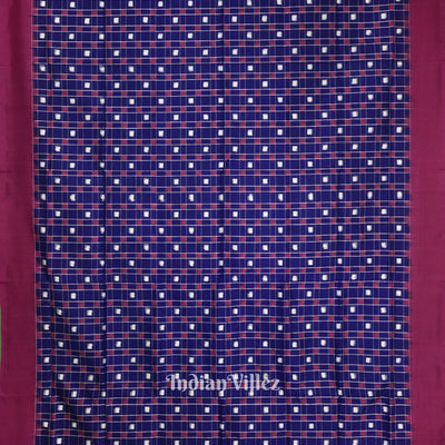 Blue Box Design Contemporary Sambalpuri Ikat Silk Saree