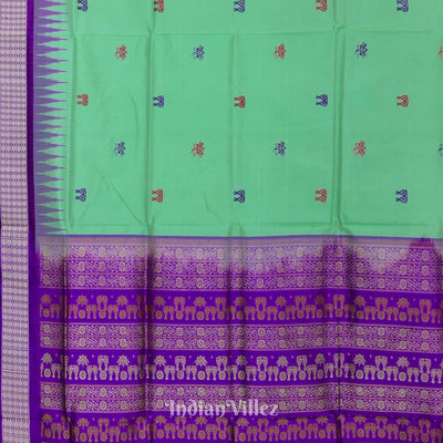 Green Laxmi Pada Design Odisha Ikat Bomkai Silk Saree