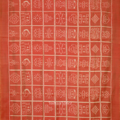 Peach Nabakothi Contemporary Designer Silk Saree