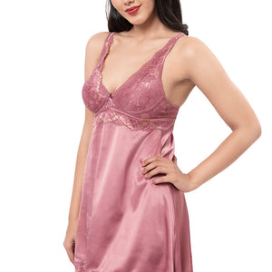 Eternal Bliss Satin Lace Babydoll - Messa Rose