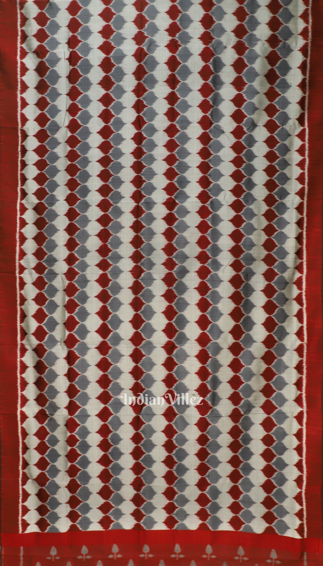Maroon Grey Odisha Ikat Contemporary Silk Saree