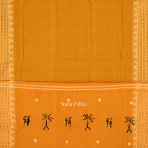 Black Yellow Tribal Design Sambalpuri Dress Material & Dupatta