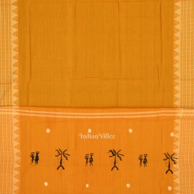 Black Yellow Tribal Design Sambalpuri Dress Material & Dupatta