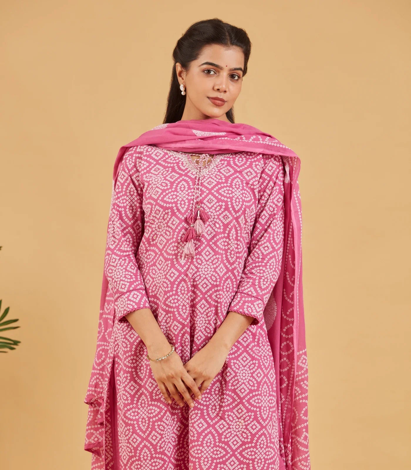 Berry Pink Printed Kurta Set