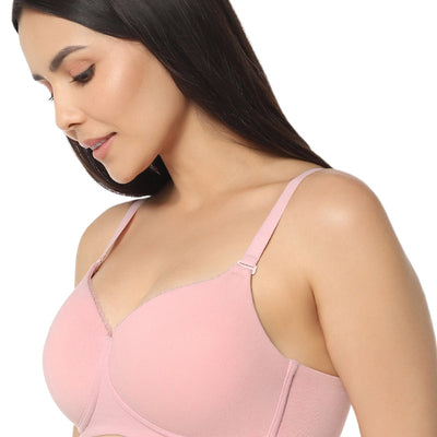 Signature Cotton Padded & Wirefree Bra - Pink Nectar