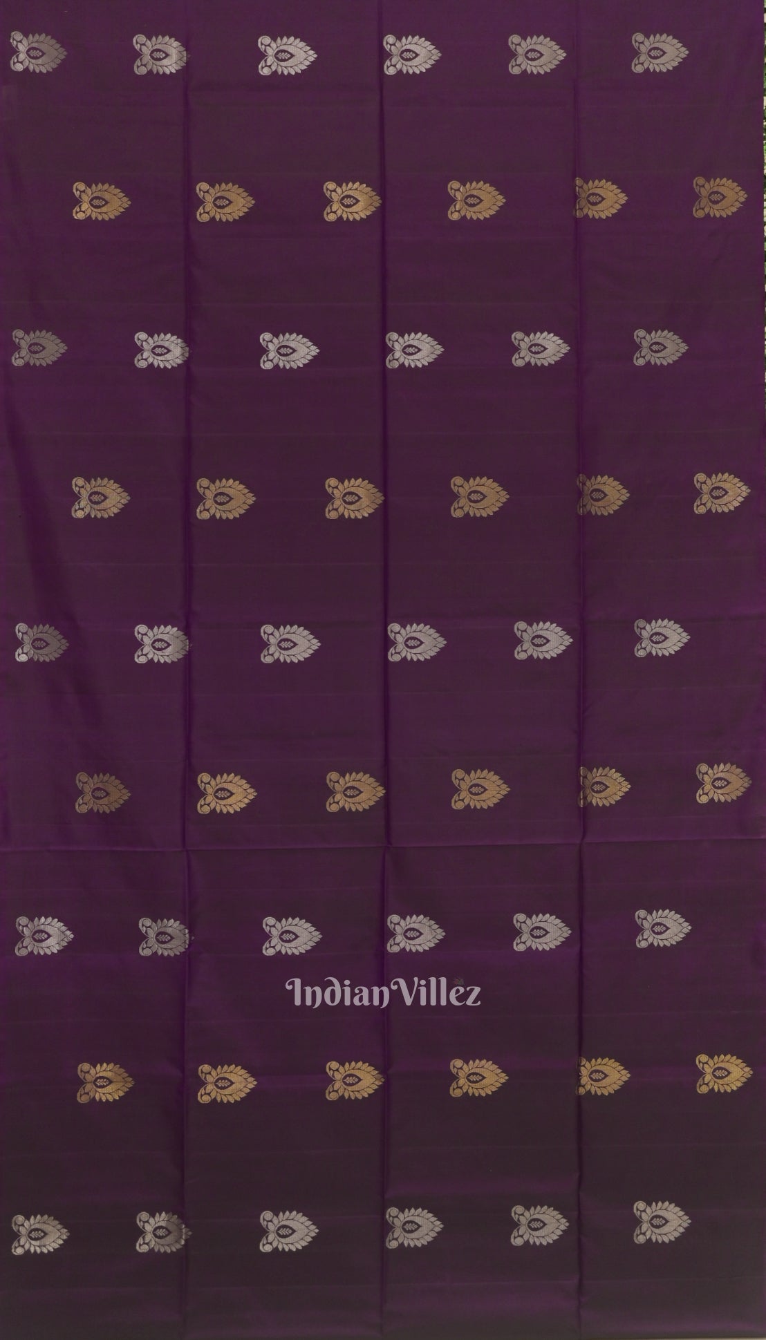 Blackberry Golden Floral Design Pure Kanjivaram Soft Silk Saree