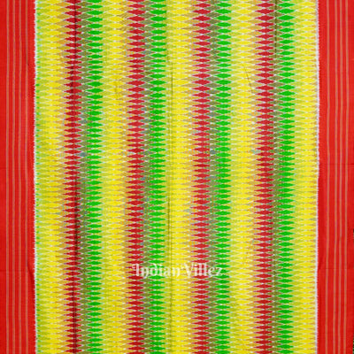 Exclusive Red Green Pochampally Ikat Handloom Silk Saree