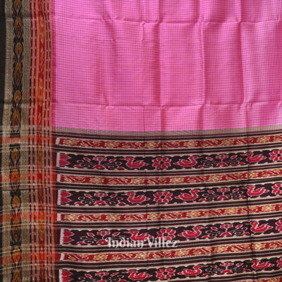 Rani Pink Odisha Ikat Khandua Silk Saree