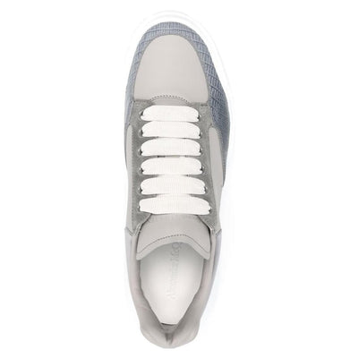 Alexander Mcqueen Oversized Court Trainer Grey Silver Navy White