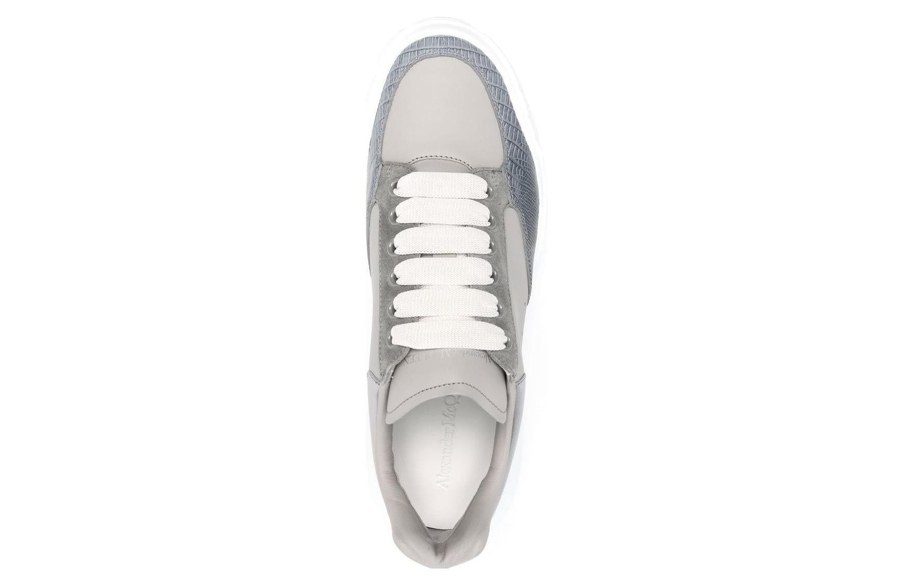 Alexander Mcqueen Oversized Court Trainer Grey Silver Navy White