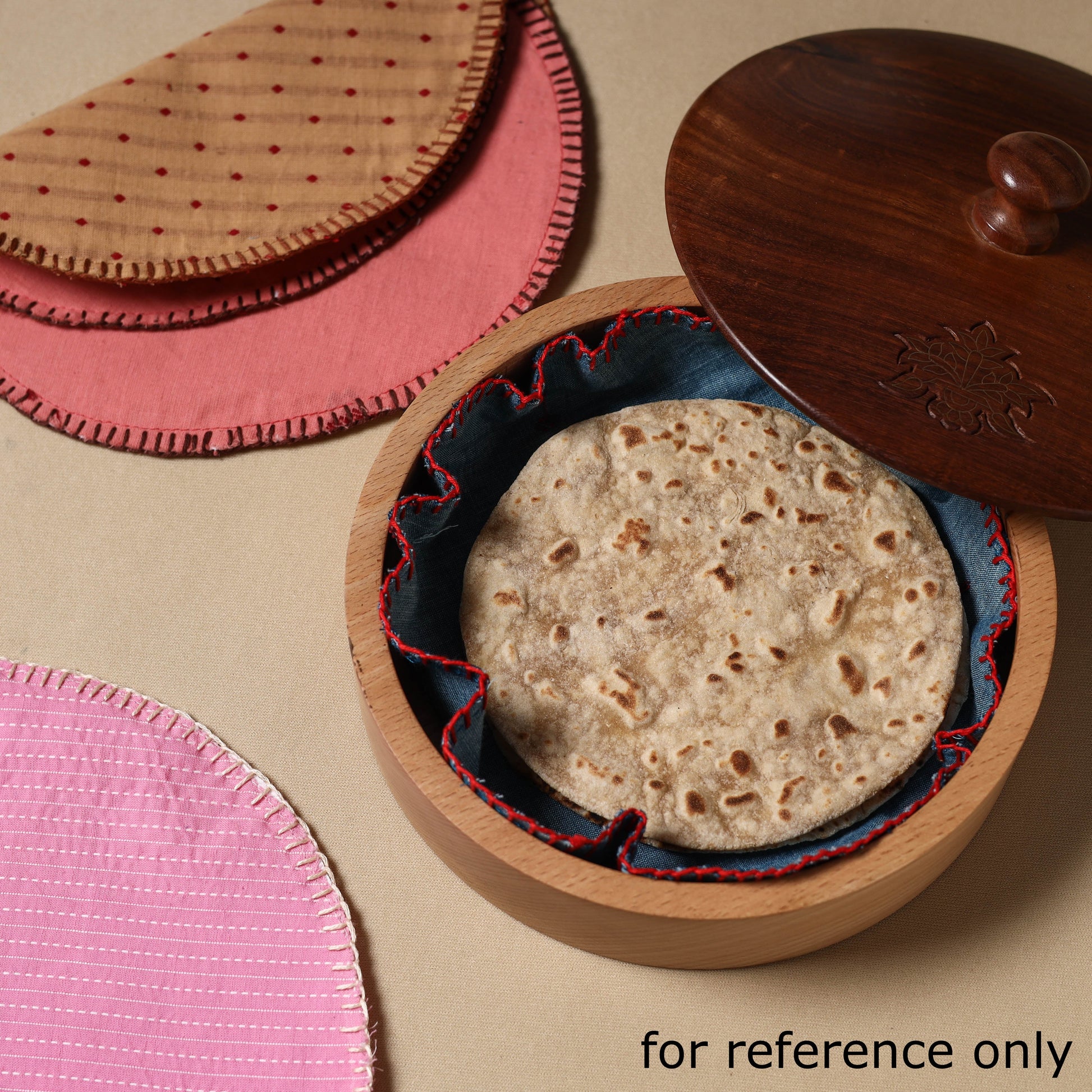Brown - Jacquard Cotton Hand Embroidery Roti Napkin 02
