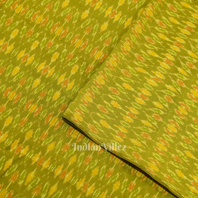 Mehendi Green Pochampally Ikat Silk & Cotton (Sico) Fabric