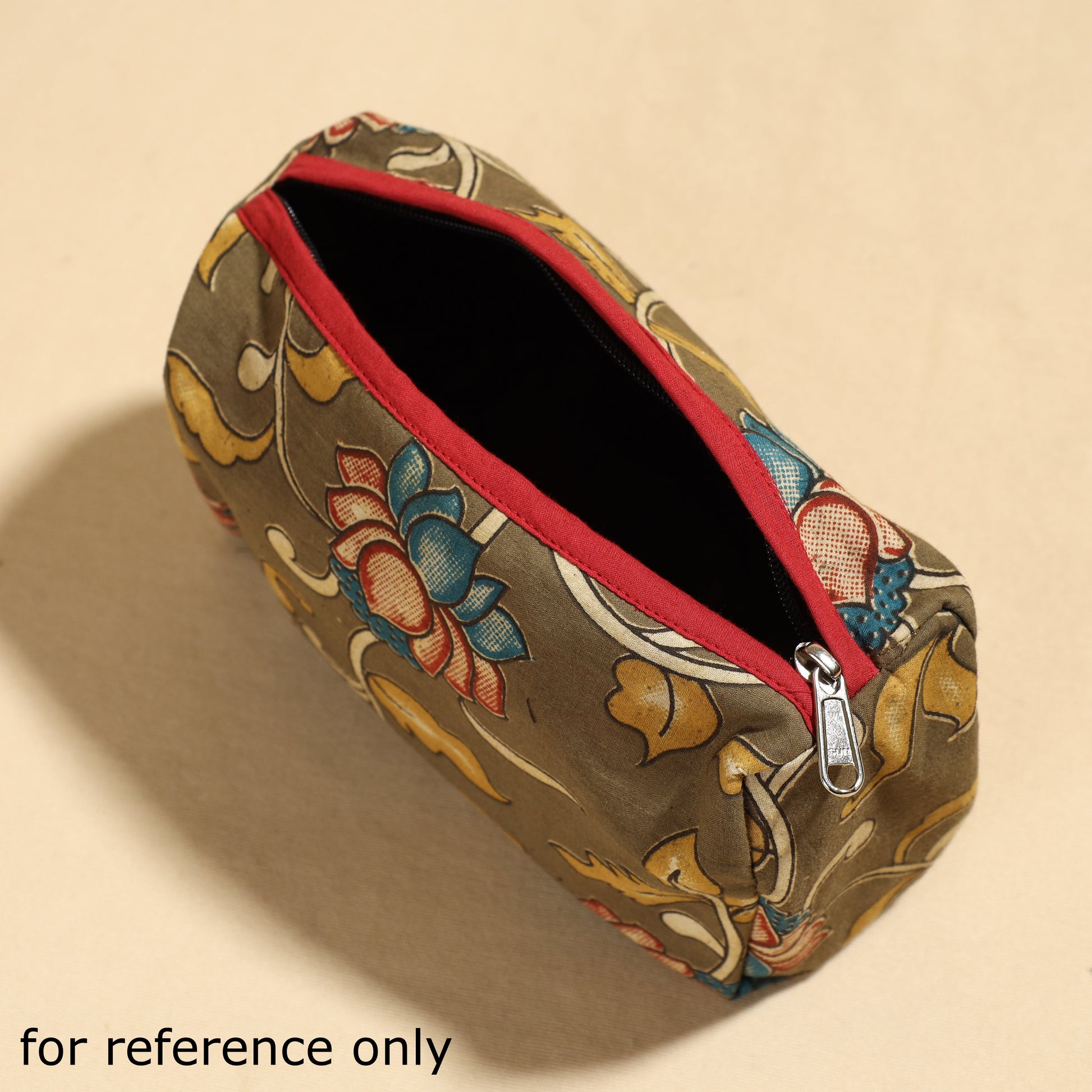 Black - Hand Batik Printed Cotton Toiletry Pouch 05