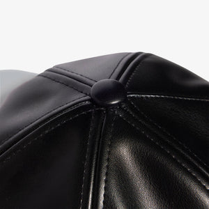 ADIDAS ORIGINALS | POLYURETHANE TREFOIL OUTLINE BASEBALL CAP { BLACK