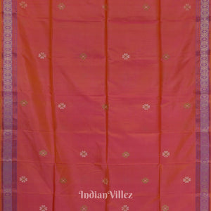 Rani Pink With Golden Yellow Pure Bishnupuri Silk Saree