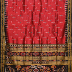Deep Red Mayur Chandrika Khandua Silk Saree