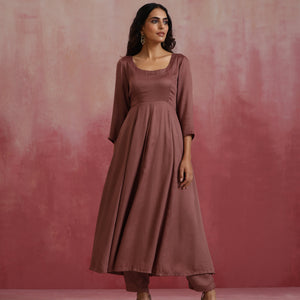 trueBrowns Brown Modal Anarkali Kurta Set