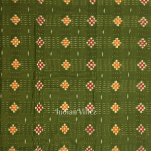 Mehendi Green  Odisha Ikat Sambalpuri  Pasapali Cotton Fabric