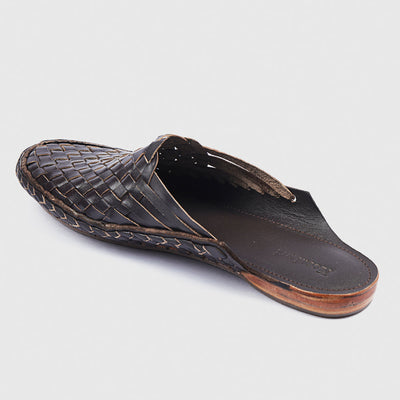 Brown Handstitched Leather Kolhapuri Women Slipper