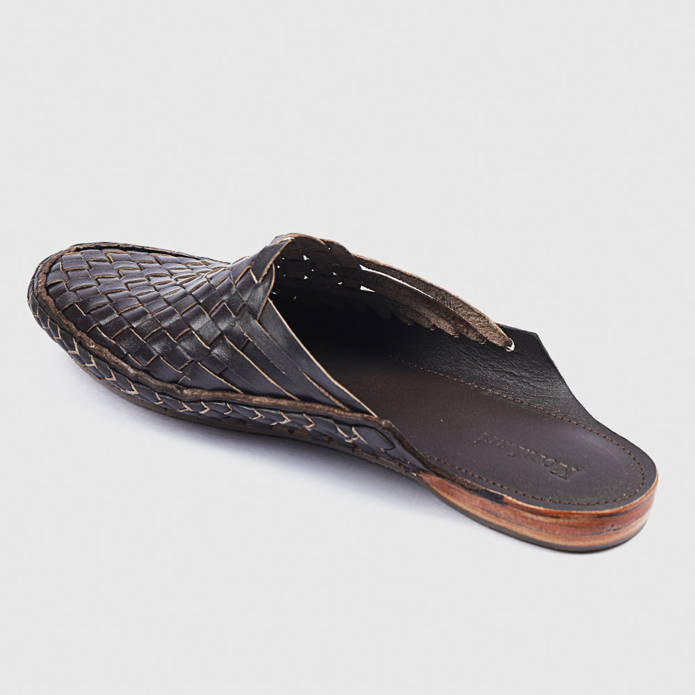 Brown Handstitched Leather Kolhapuri Women Slipper