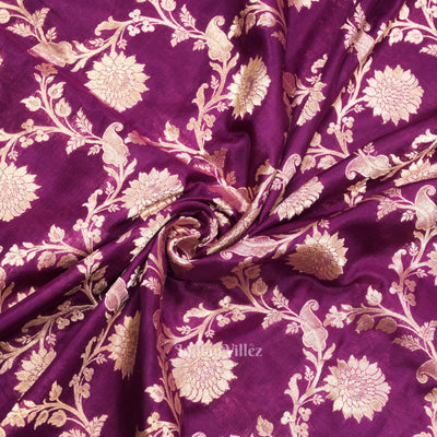 Purple Meenakari Banarasi Katan Silk Saree