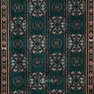 Green Black Computer Maniabandha Cotton Saree